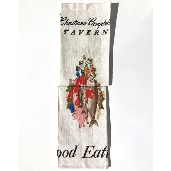 set 2 vintage linen towel Christiana Campbell’s Tavern Good Eating Williamsburg - Picture 4 of 11